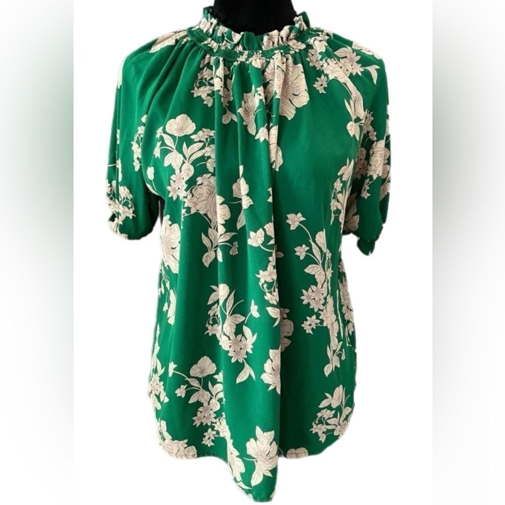 Sienna  Sky Green Floral Blouse size medium